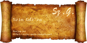 Szin Géza névjegykártya