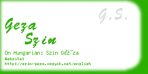 geza szin business card